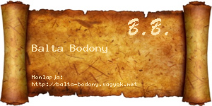 Balta Bodony névjegykártya